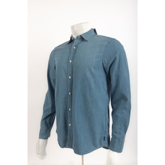 Vineyard Vines Mens Shirt Top Size S Blue Chambray Denim spread collar NWT - Picture 3 of 6